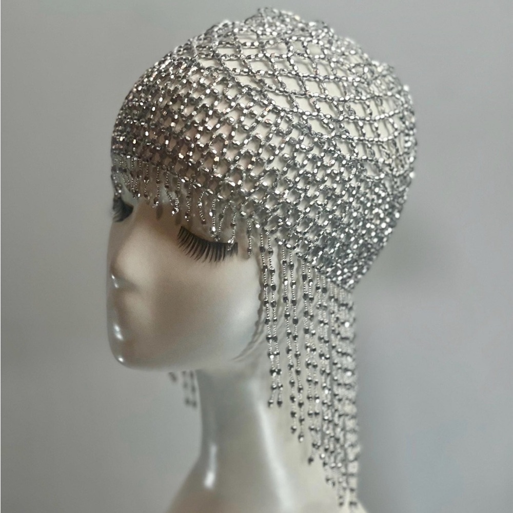 Silver Beaded Headpiece